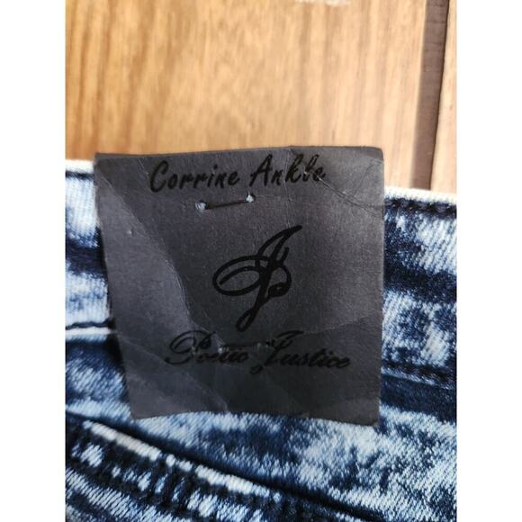 Poetic Justice Corinne Skinny Acid Wash HighRise Distressed Ankle Jeans Sz 31x29 - Picture 6 of 9